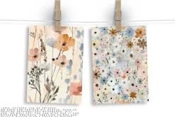 8 meadow flowers seamless patterns