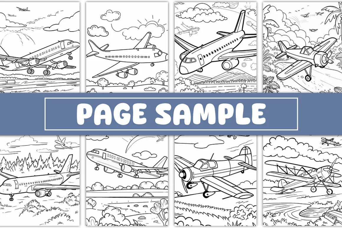 100 Airplane Coloring Pages