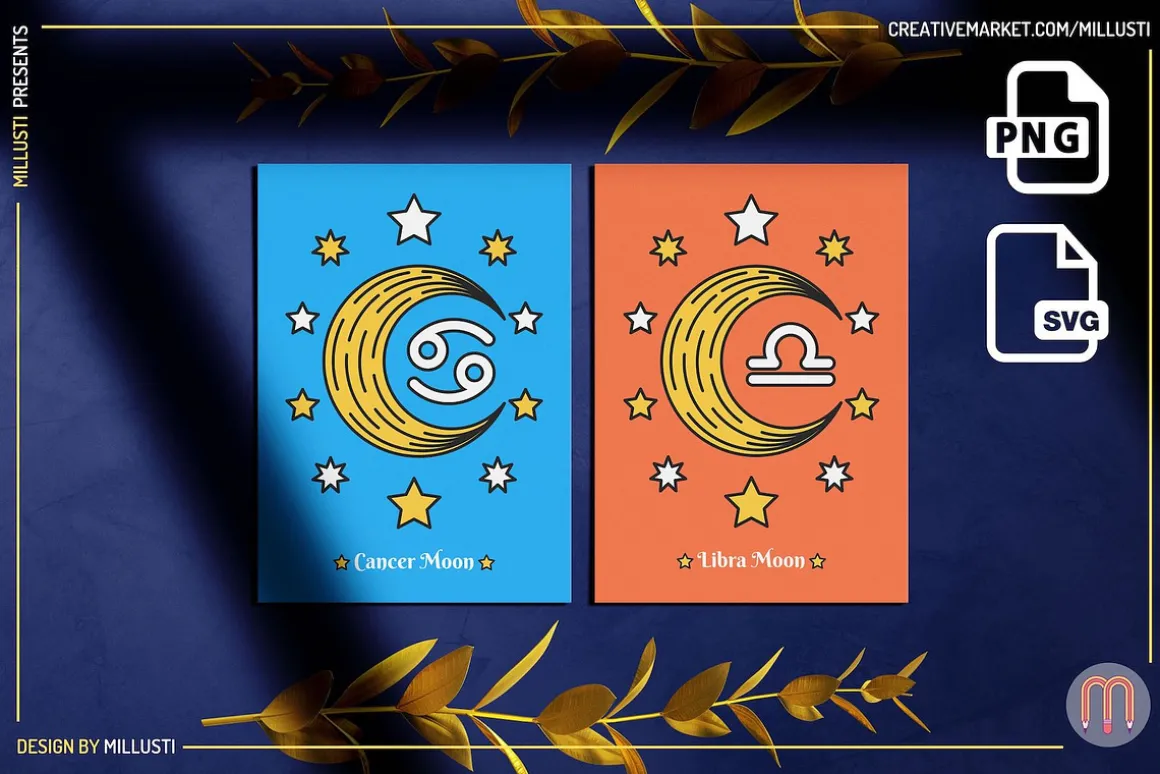 12 Astrology Zodiac Moon Sign Lunar