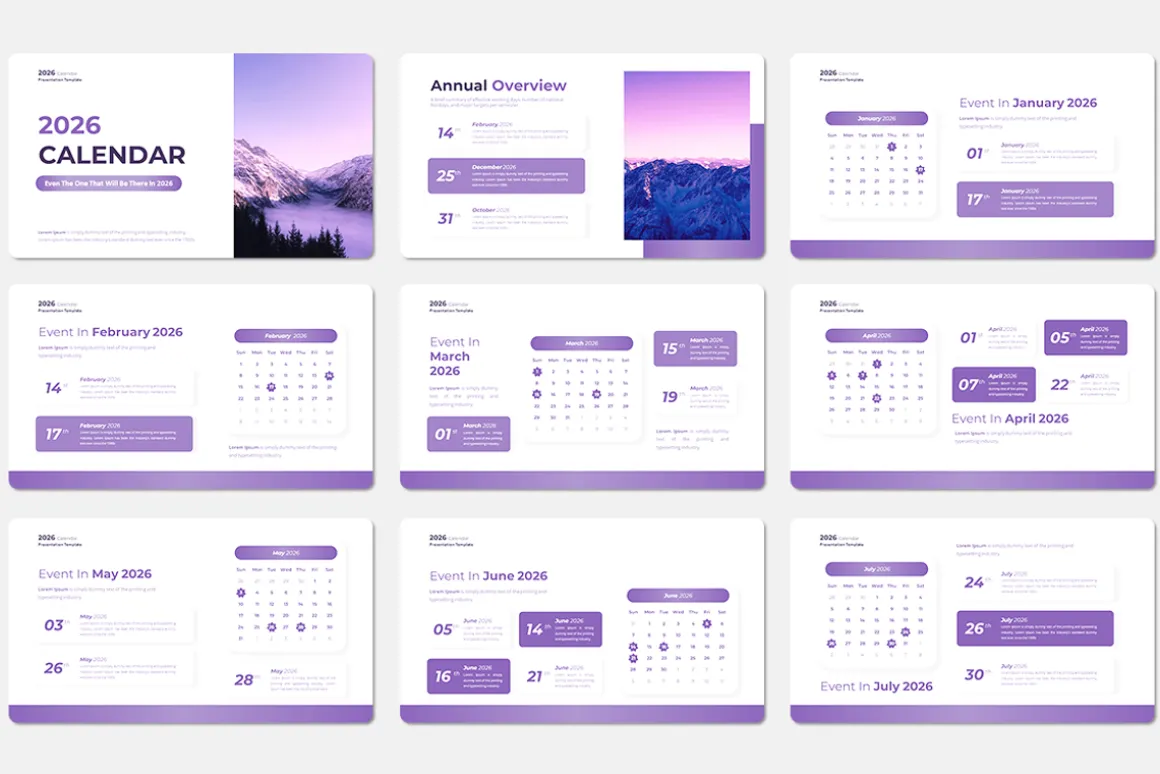 2026 Calendar Google Slides Template