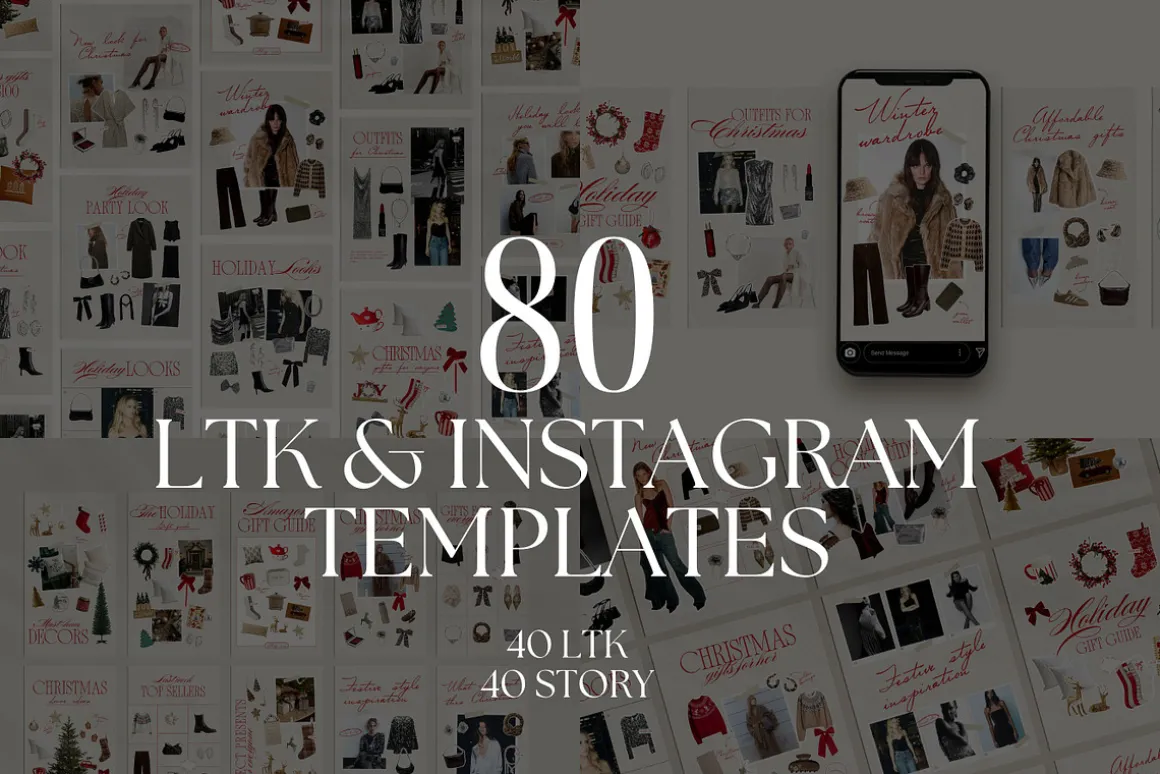 80 Christmas LTK Template Bundle
