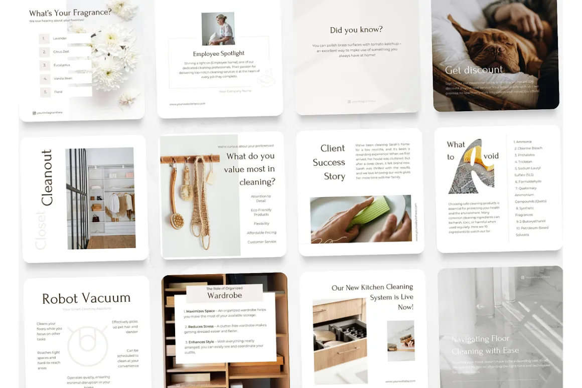100 Cleaning Business Post Templates