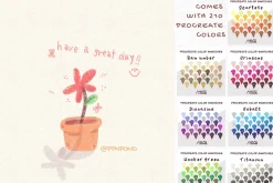 33 Colored pencils procreate brushes