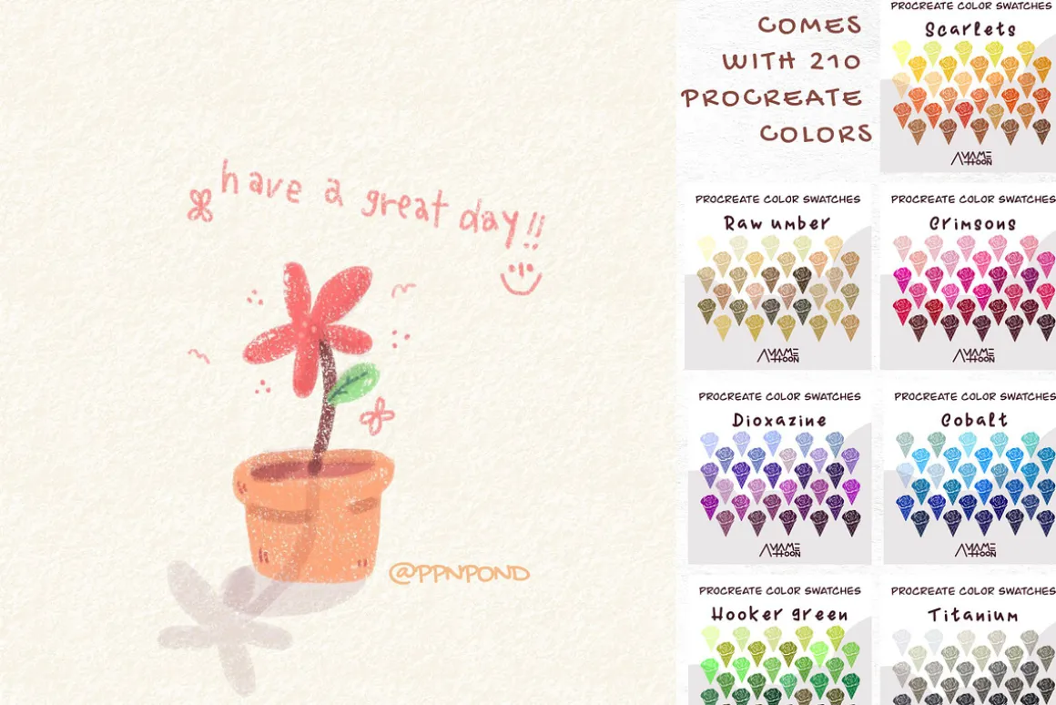 33 Colored pencils procreate brushes