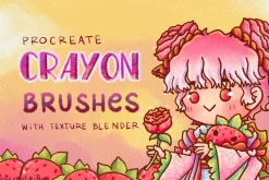34 Crayon Procreate brushes