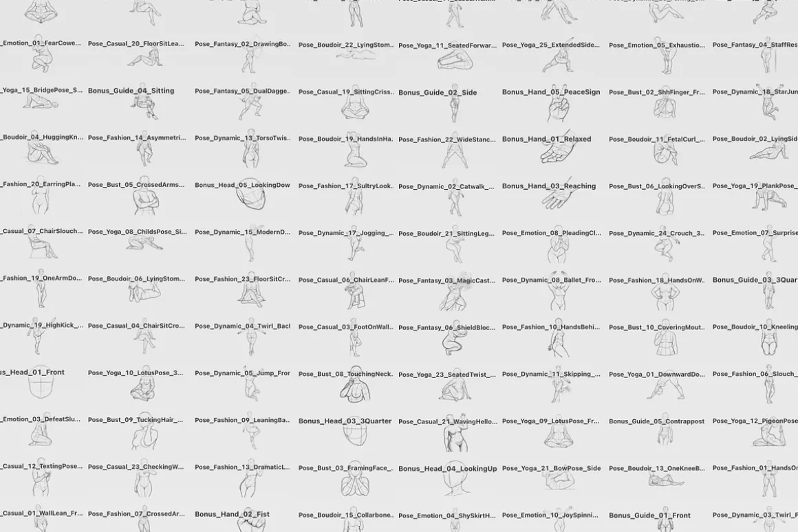 165 Curvy Female Pose Stamps