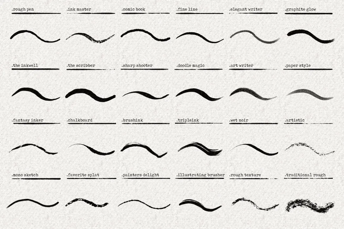 59 Easy Ink Brushes For Procreate