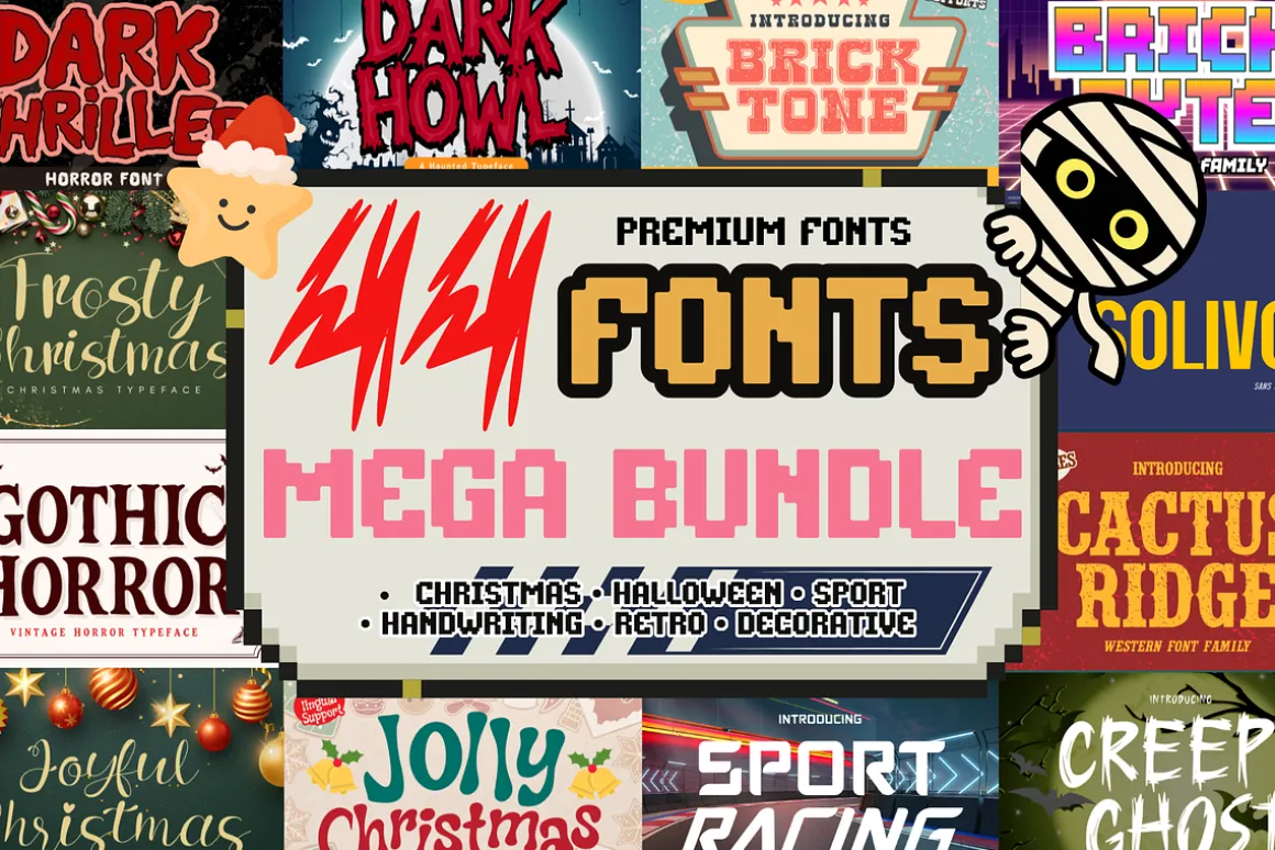 44 Fonts Mega Bundle