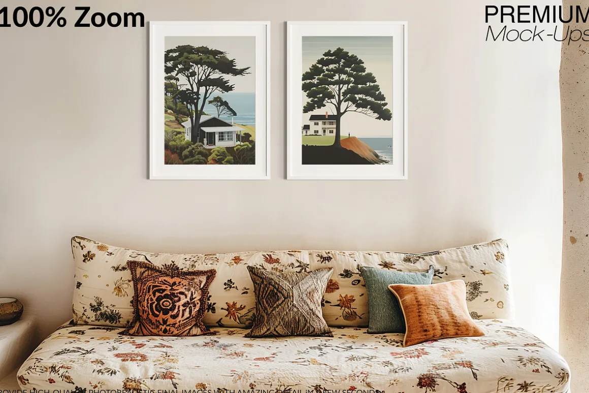 44 Frames and Wallpaper Mockup