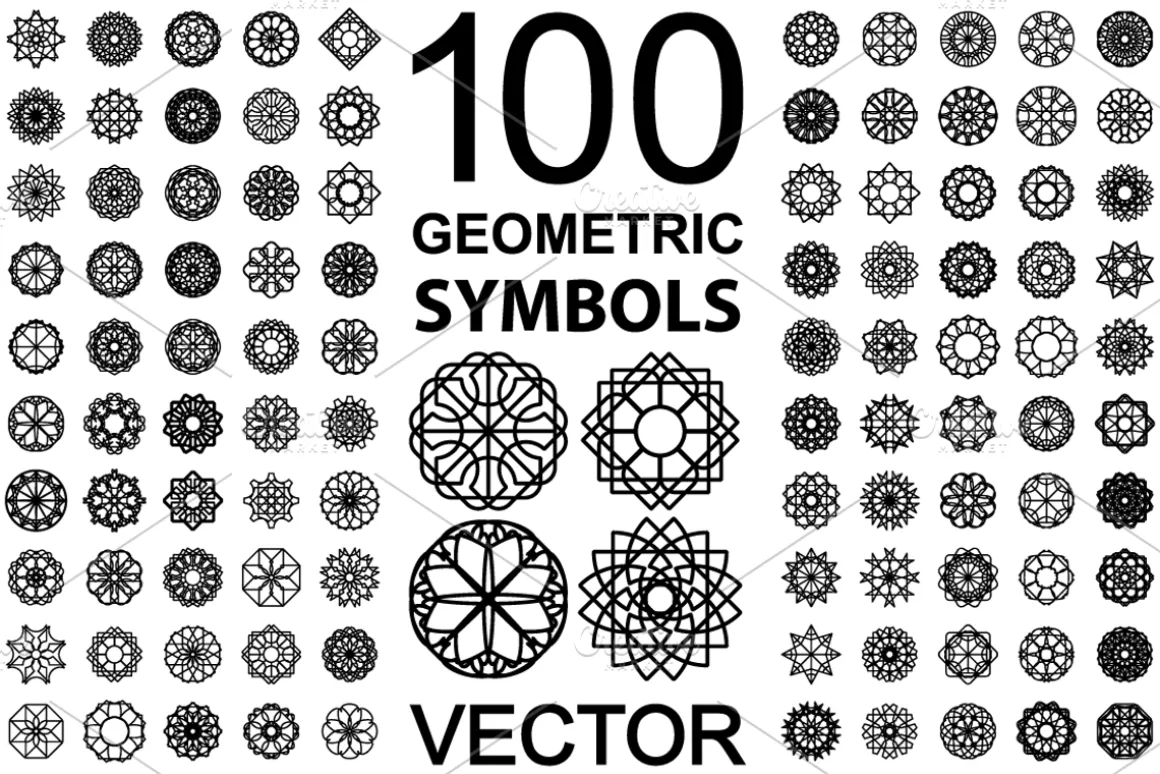 100 Geometric Symbols