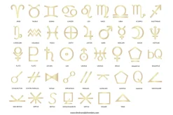 143 Gold Astrology PNG Symbols