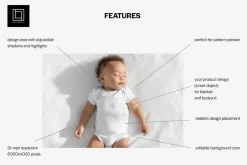 2 in 1 Bodysuit And Blanket Mockup