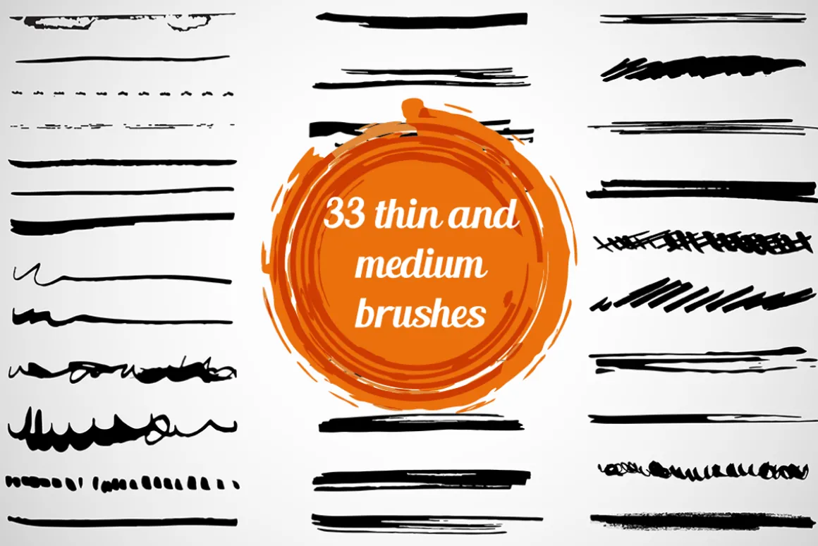 80+ ink brushes set for Illustrator