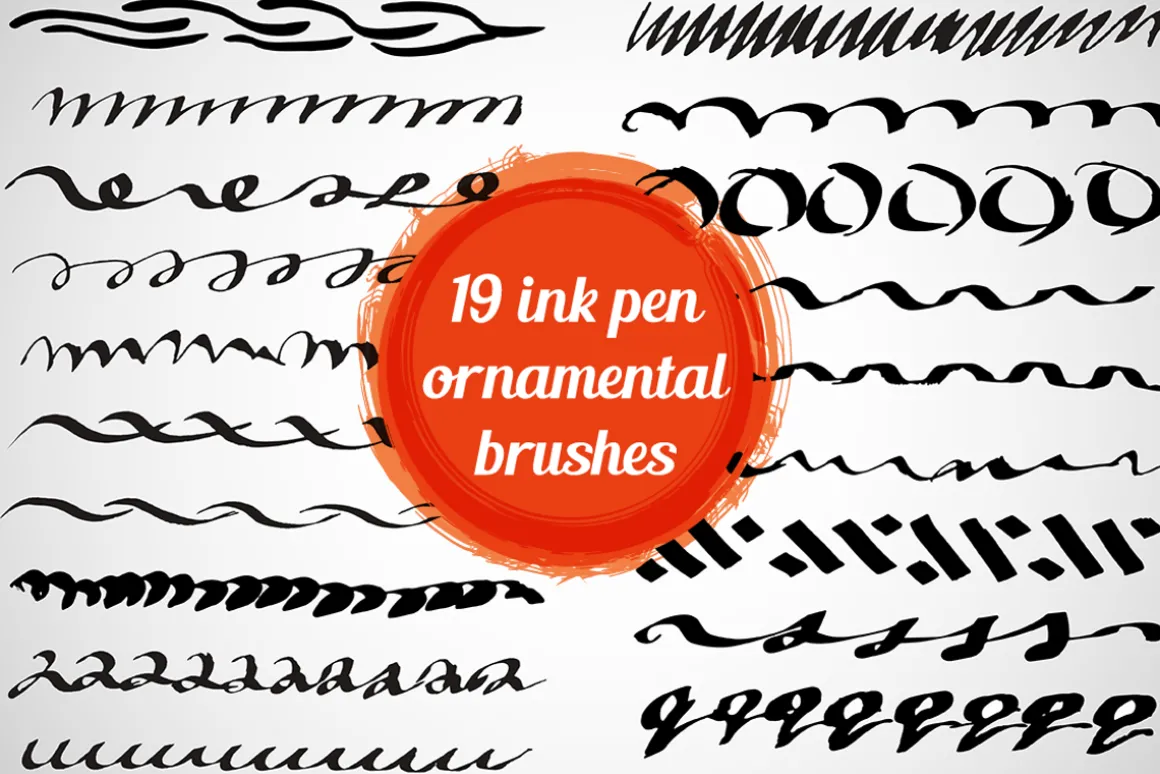 80+ ink brushes set for Illustrator