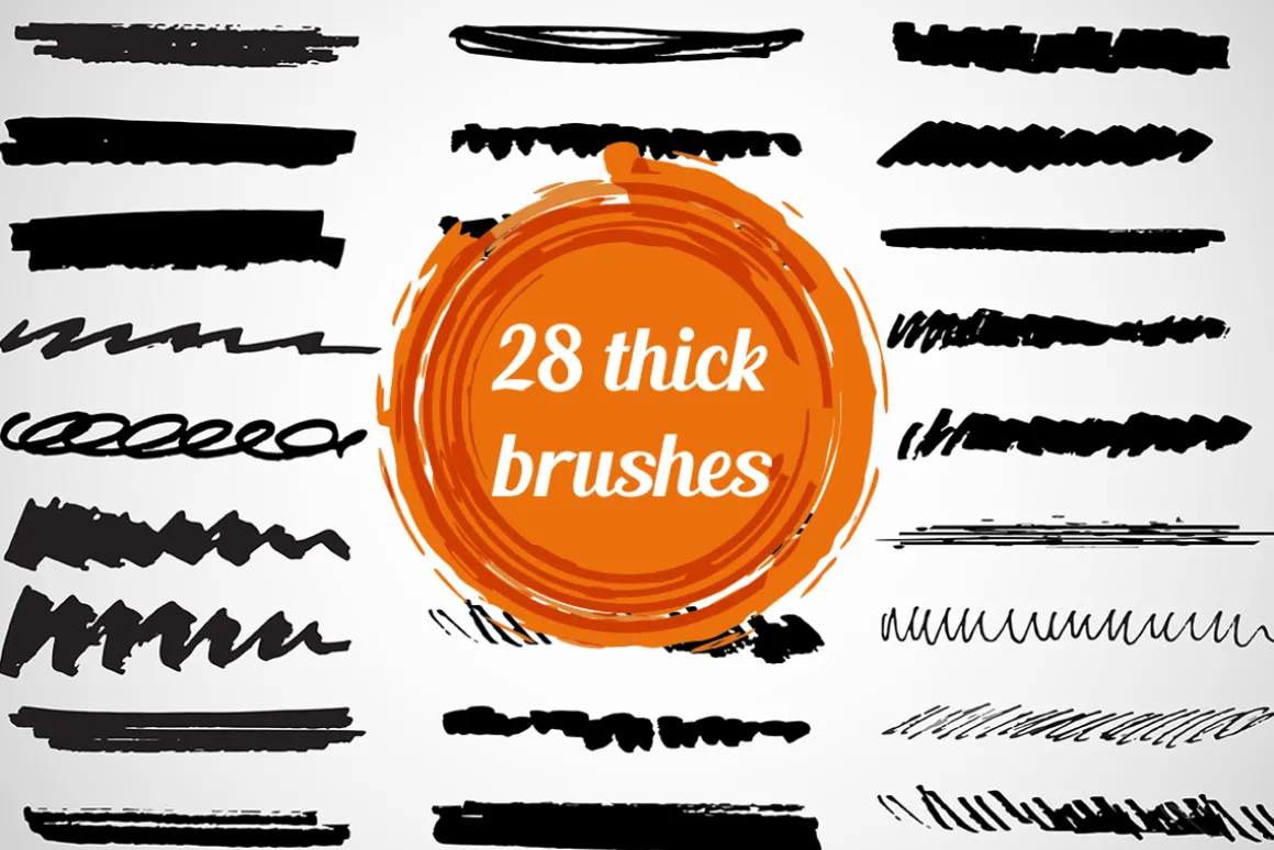 80+ ink brushes set for Illustrator