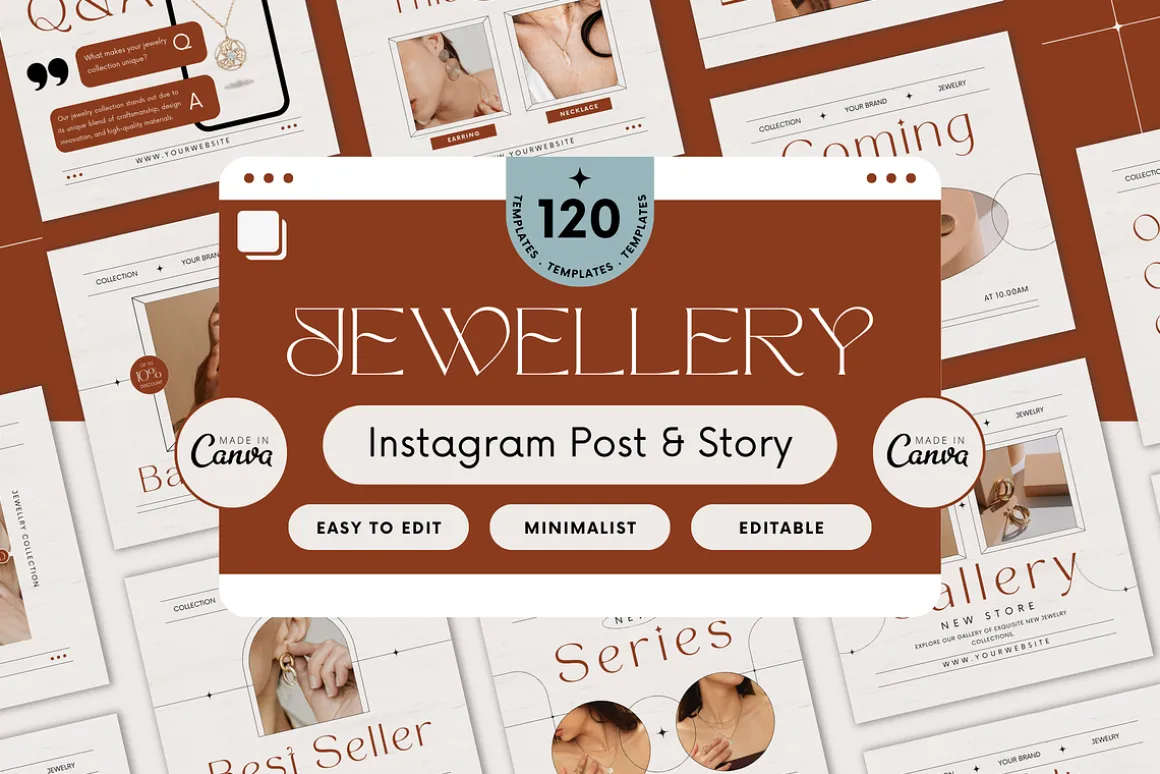 120 Jewelry Instagram Canva Template