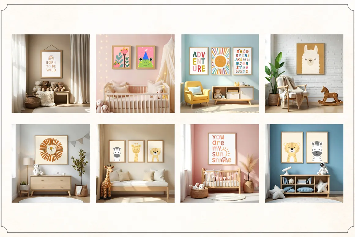 50 Kids Nursery Mockups for Canva