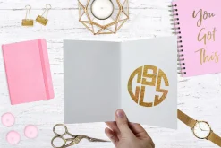 4 Letter Circle Monogram Font & Kit