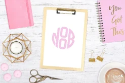 4 Letter Circle Monogram Font & Kit