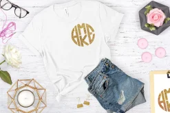4 Letter Circle Monogram Font & Kit