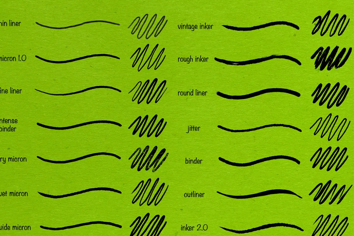 21 Micron Brushes For Procreate