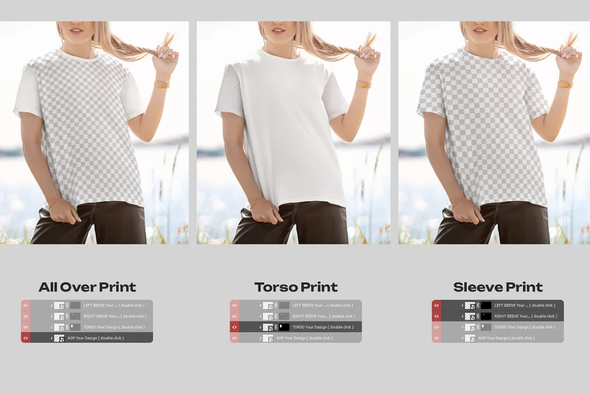 5 Mockup T-Shirt on a Woman