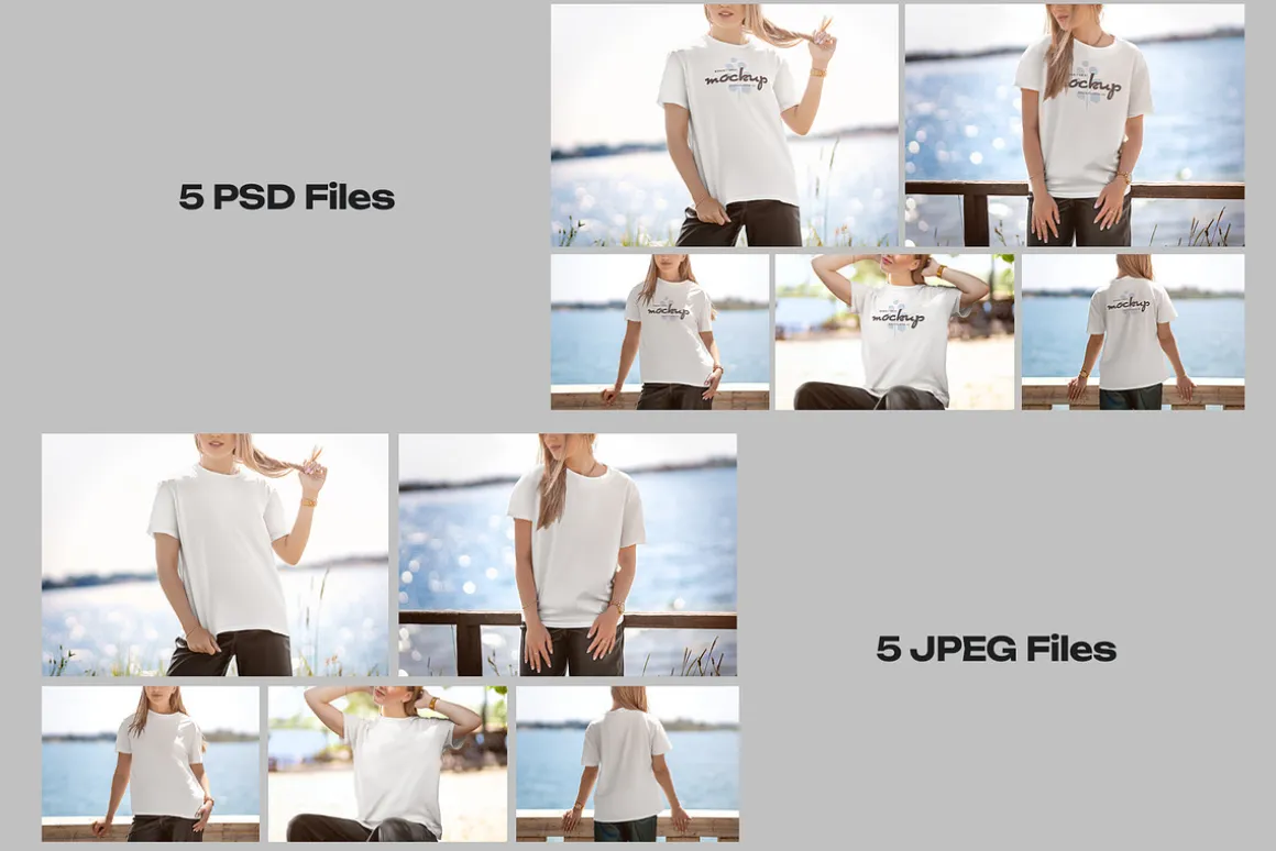 5 Mockup T-Shirt on a Woman