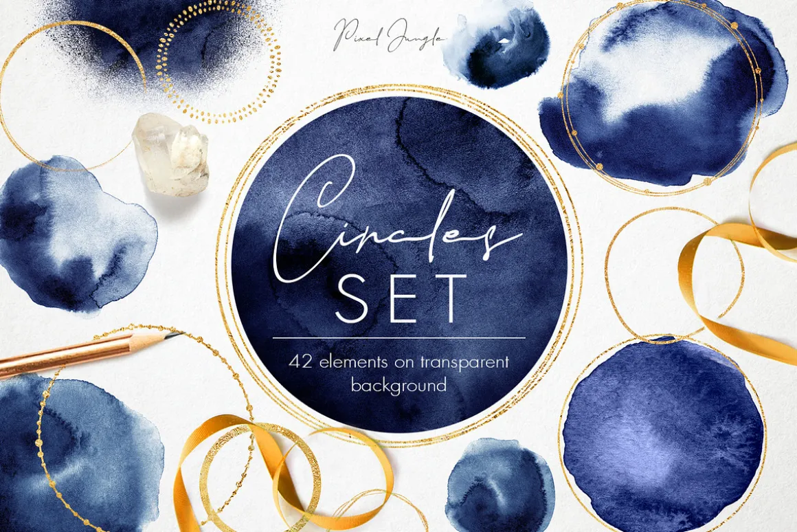 42 Navy and gold elements for logo