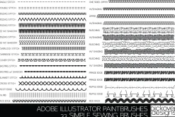33 Simple Sewing Brushes-Illustrator