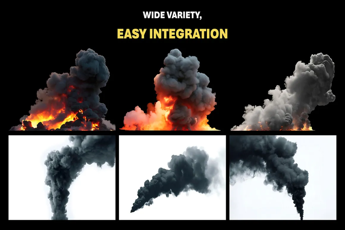 240+ Smoke Elements Overlay Effects