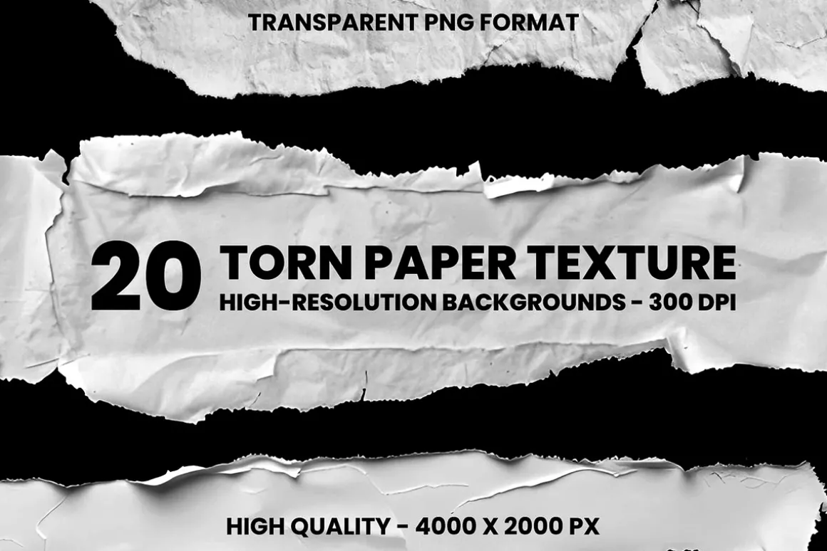20 Torn Paper Texture Backgrounds