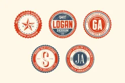 11 Trendy Vintage Badges Volume 1