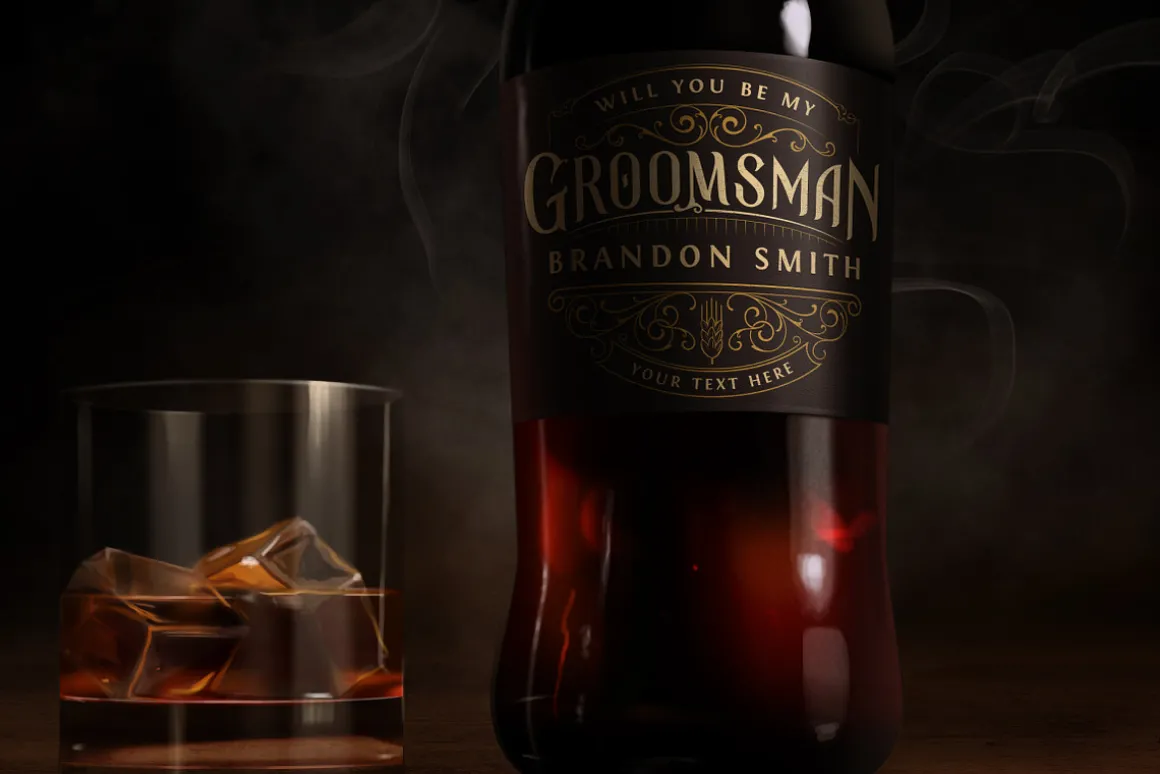 3 Wedding Gift Beer or Whiskey Logos
