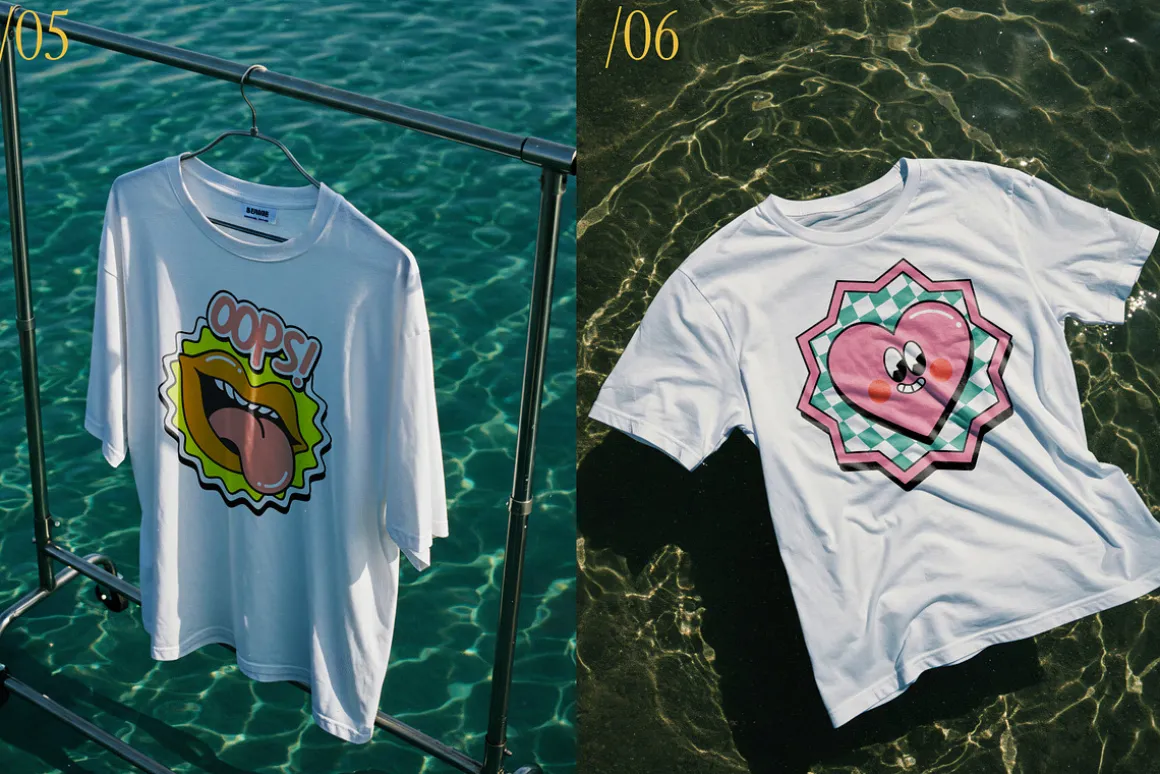 8 White T-Shirt Mockup Bundle