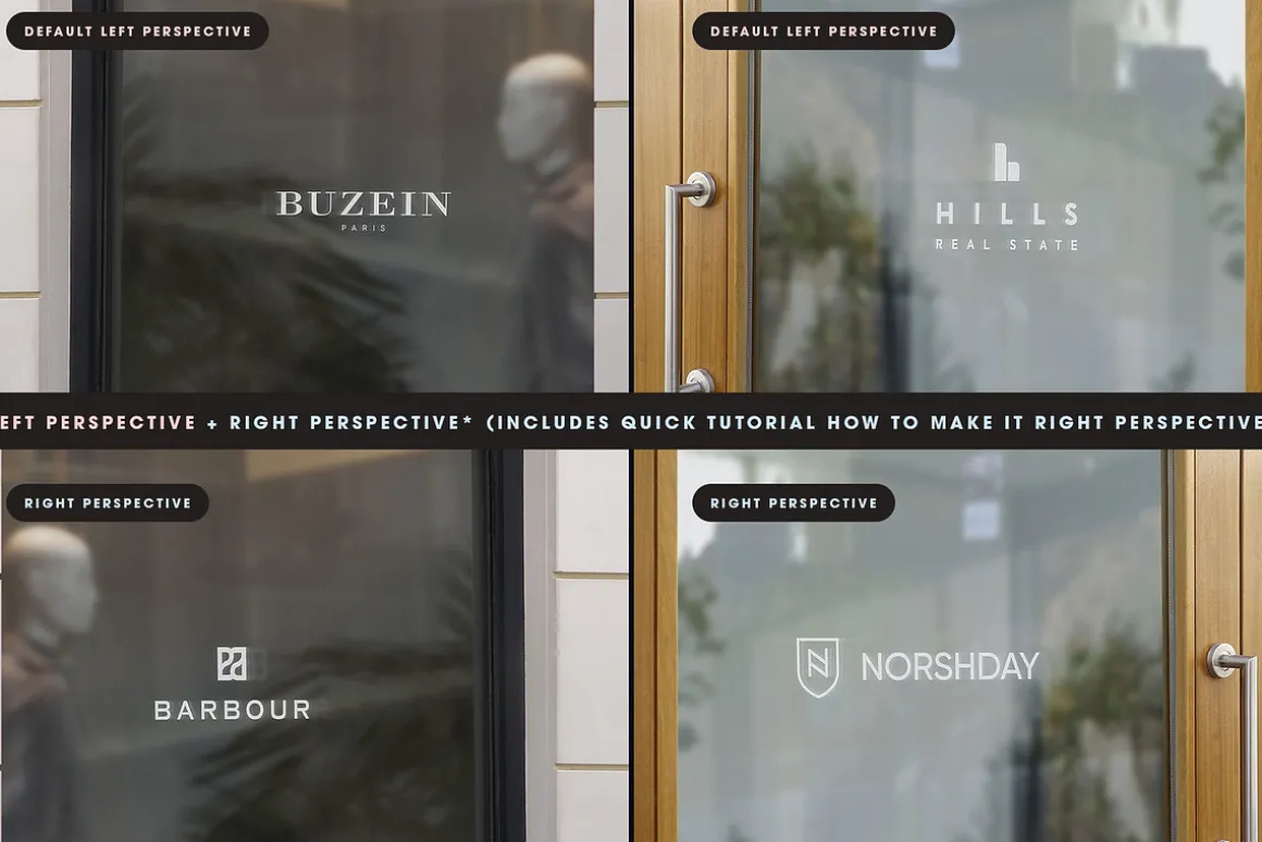 25 Window Signs Logo Mockups - V2