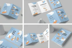 A6 Bifold Greeting Card Mockups