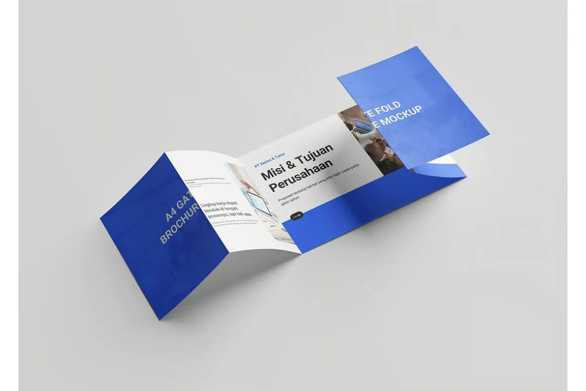 A4 Gate Fold Brochure Mockup