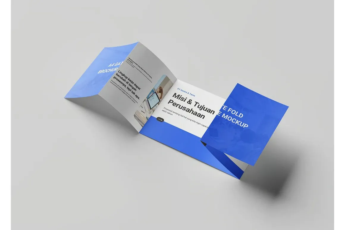 A4 Gate Fold Brochure Mockup