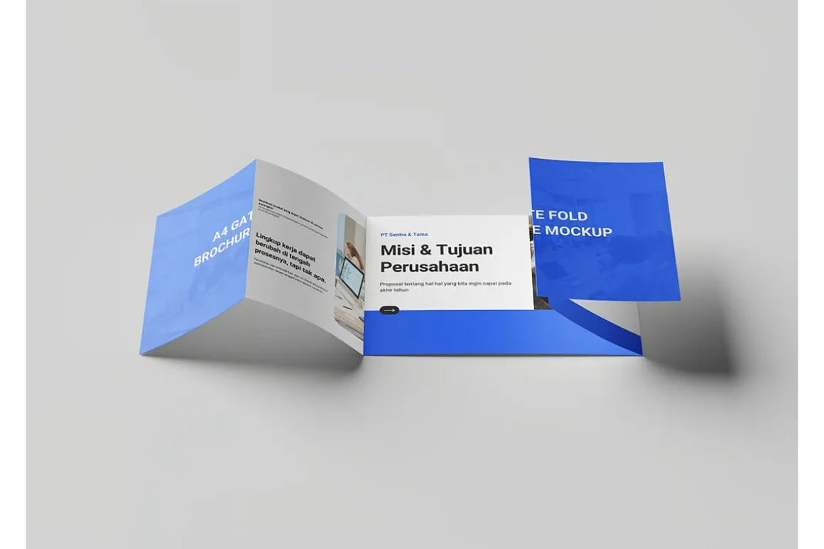 A4 Gate Fold Brochure Mockup