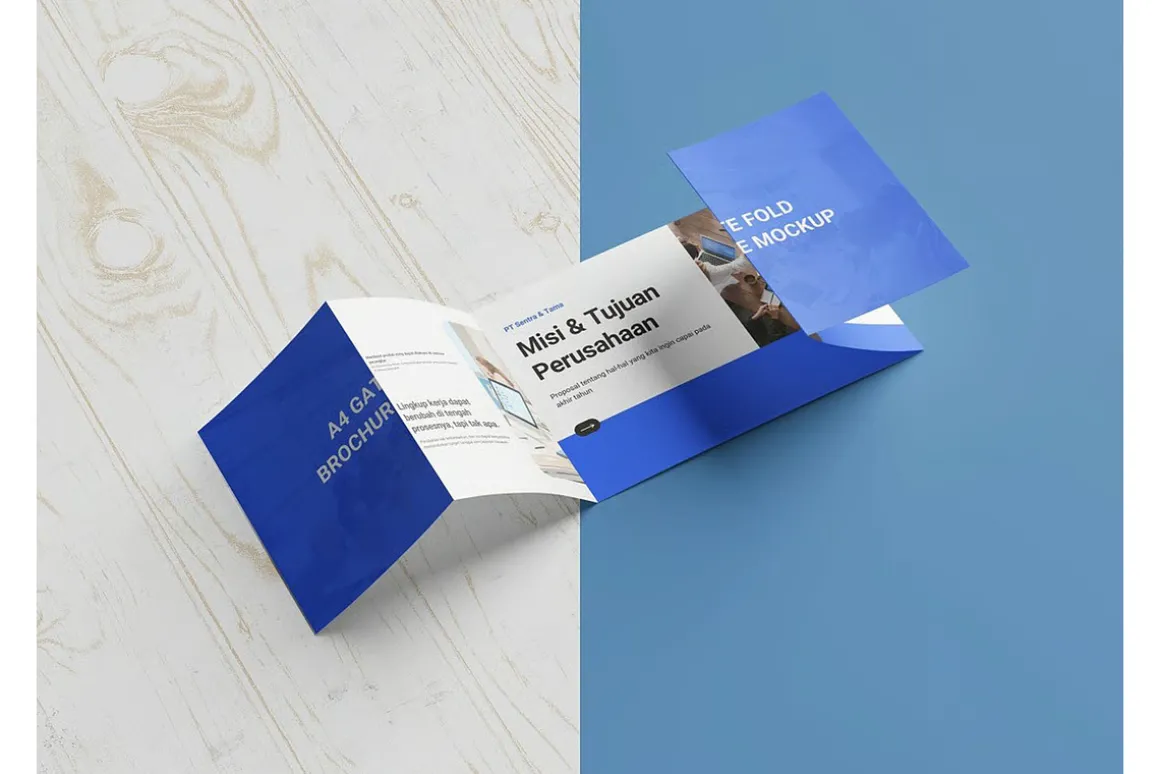 A4 Gate Fold Brochure Mockup