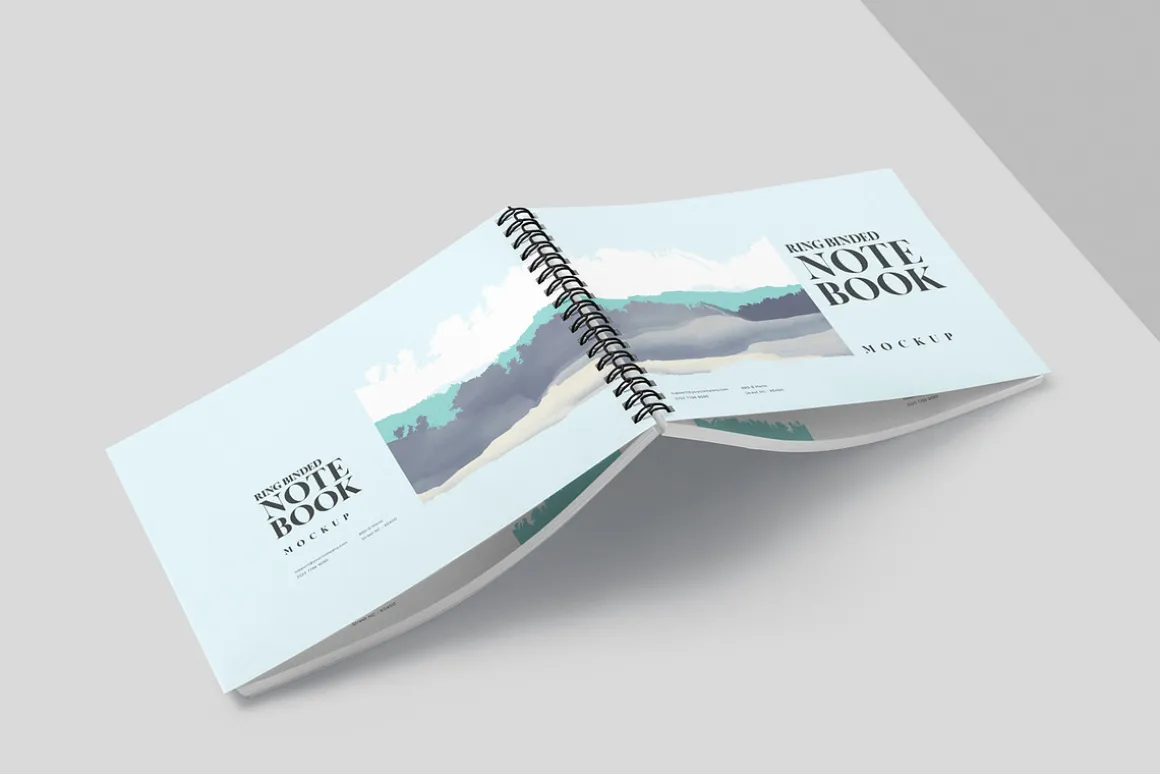 A5 Landscape Ring Bind Book Mockups