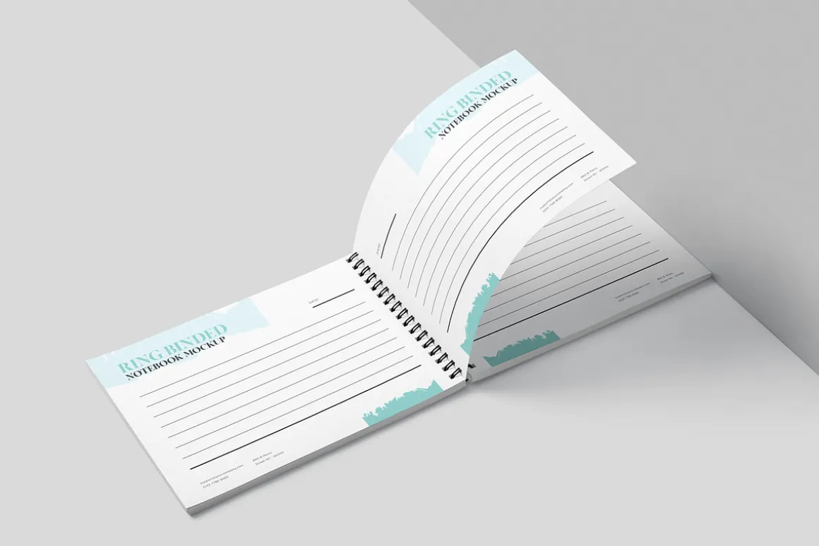 A5 Landscape Ring Bind Book Mockups