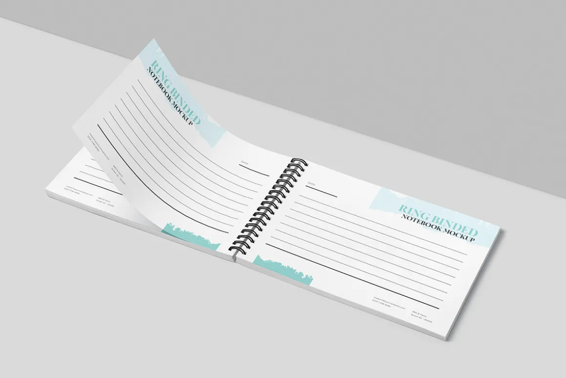 A5 Landscape Ring Bind Book Mockups