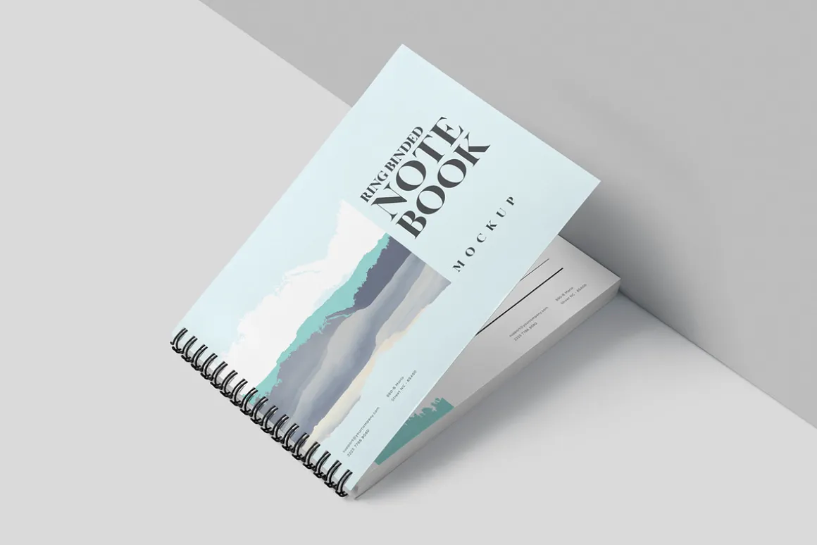 A5 Landscape Ring Bind Book Mockups
