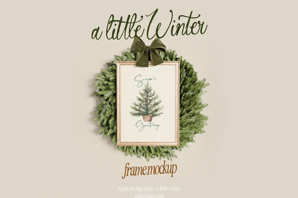 A LITTLE WINTER frame & paper mockup