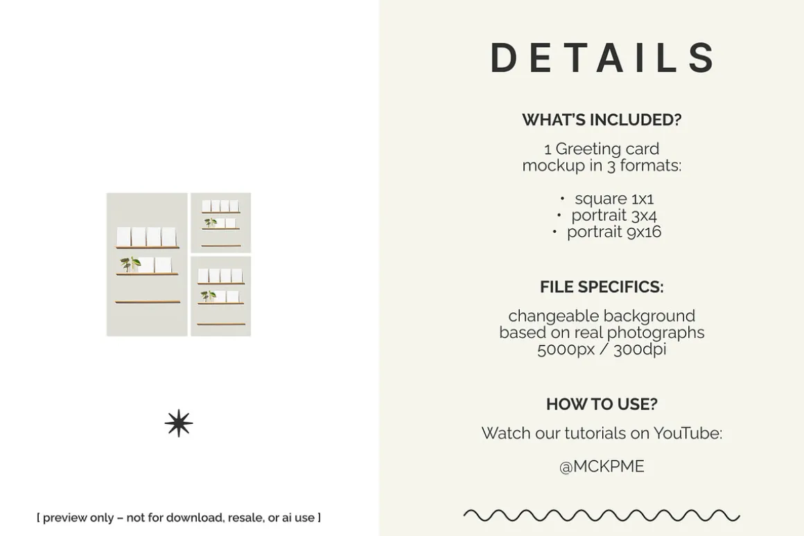 A5/A6/B6/5x7 cards on shelves mockup