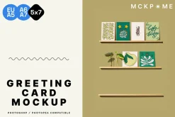 A5/A6/B6/5x7 cards on shelves mockup