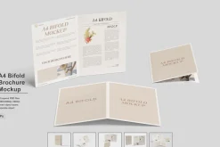 A4 Bifold Brochure Mockup