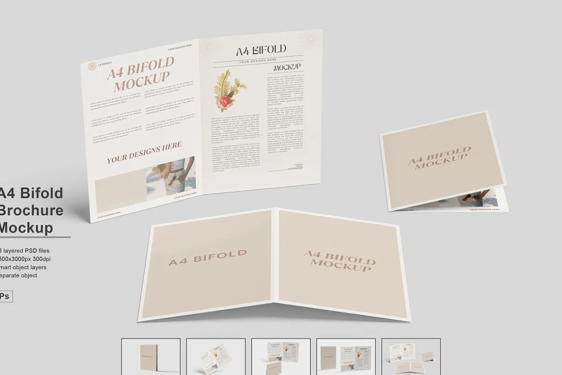 A4 Bifold Brochure Mockup