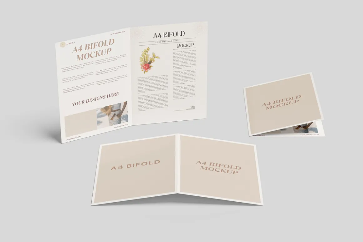 A4 Bifold Brochure Mockup